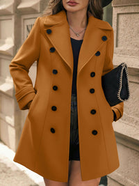 Płaszcz Damski Zimowy z Klapami i Guzikami | Elegancki Płaszcz