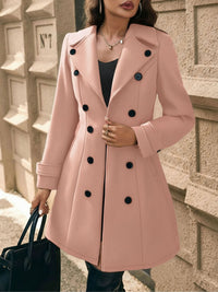 Płaszcz Damski Zimowy z Klapami i Guzikami | Elegancki Płaszcz