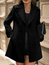 Płaszcz Damski Zimowy z Klapami i Guzikami | Elegancki Płaszcz