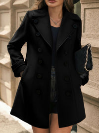 Płaszcz Damski Zimowy z Klapami i Guzikami | Elegancki Płaszcz