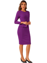 Elegancka Sukienka Ołówkowa z Baskinką | Sukienka Biuro–Elegancja