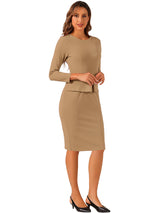 Elegancka Sukienka Ołówkowa z Baskinką | Sukienka Biuro–Elegancja