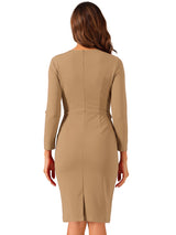 Elegancka Sukienka Ołówkowa z Baskinką | Sukienka Biuro–Elegancja