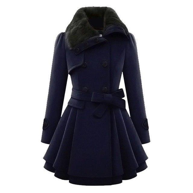 Płaszcz Zimowy Damski w Długim Stylu Overcoat | Elegancka Kurtka Damska na Zimę