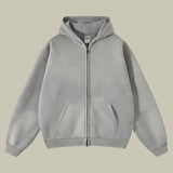 Męska Bluza z Kapturem Oversize z Zamkiem | Sportowa Bluza w Streetwearowym Stylu
