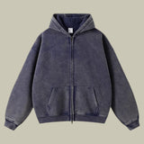 Męska Bluza z Kapturem Oversize z Zamkiem | Sportowa Bluza w Streetwearowym Stylu