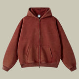 Męska Bluza z Kapturem Oversize z Zamkiem | Sportowa Bluza w Streetwearowym Stylu