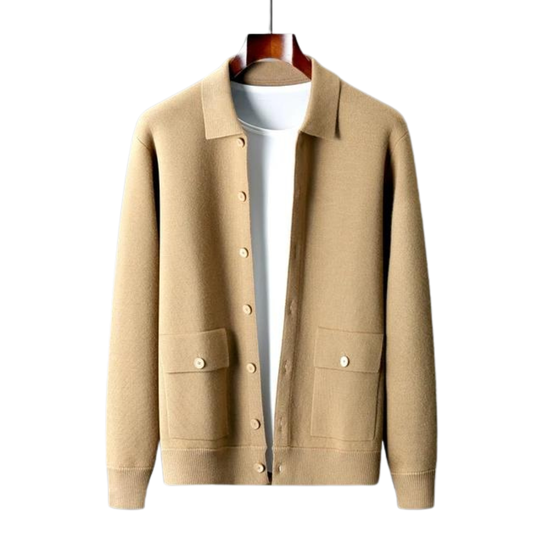 Męski Kardigan z Guzikami | Klasyczny Krój | Styl Smart Casual | Lekka Warstwa Ocieplająca
