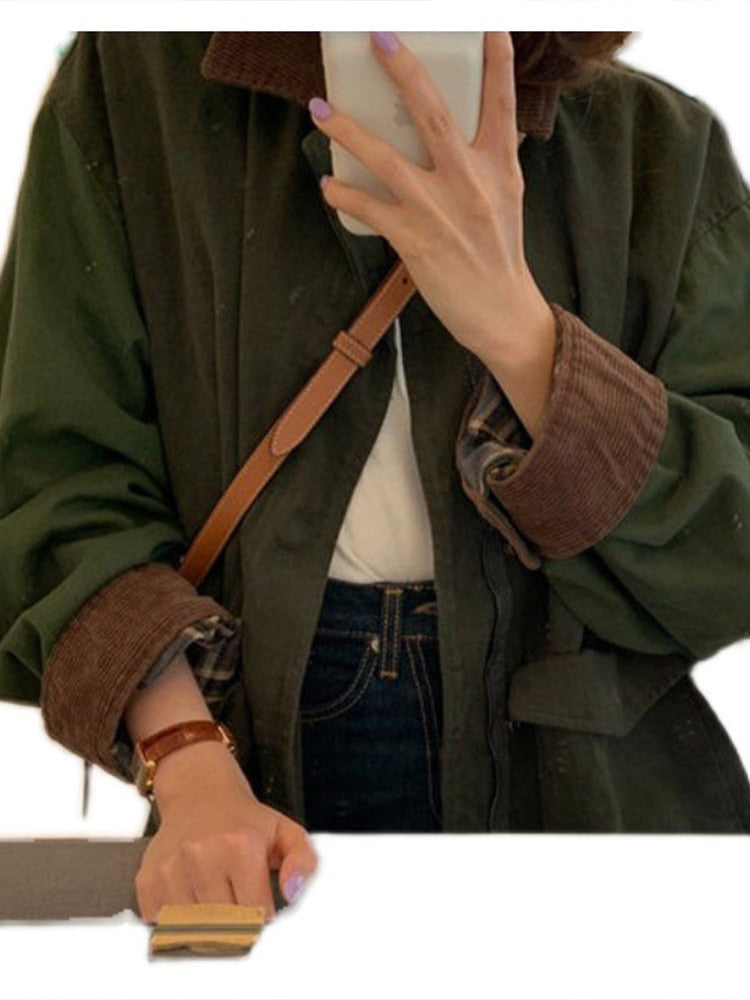 Kurtka Damska Oversize w Stylu Casual | Modna Kurtka Jesienna i Zimowa