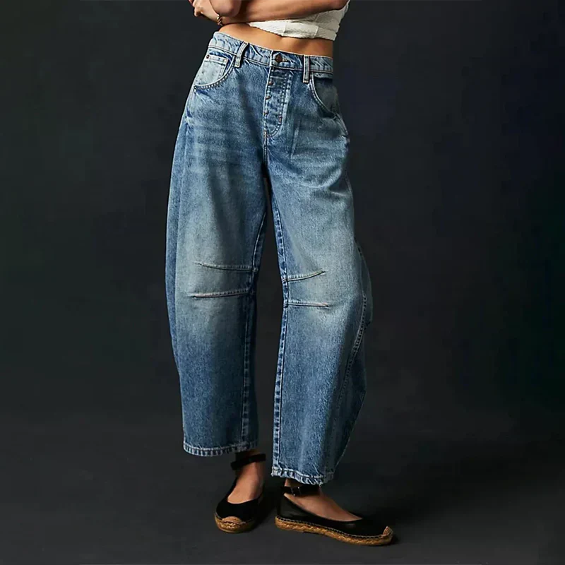 Damskie Jeansy z Szeroką Nogawką | Stylowe Spodnie Jeansowe na Co Dzień