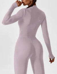 Damski Kombinezon z Długim Rękawem i Zamkiem | Sportowy Jednoczęściowy