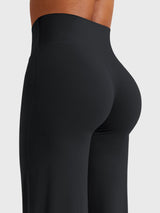 Legginsy Damskie z Wysokim Stanem i Nogawką Dzwony | Model Modelujący