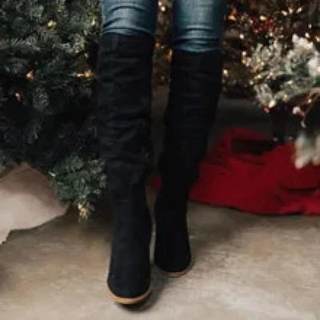 Wysokie Kozaki Damskie z Ociepleniem i Zamkiem | Eleganckie Buty Zimowe